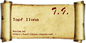 Topf Ilona névjegykártya